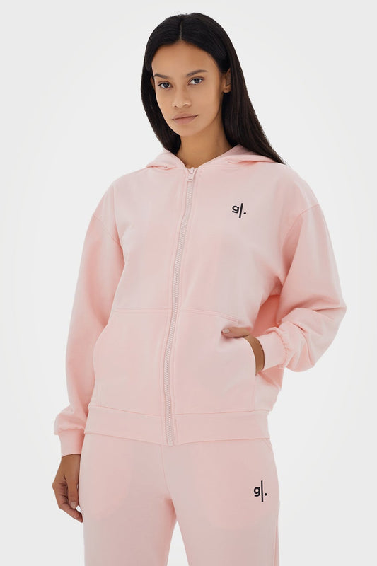 Sweat à capuche zippé oversize en bambou bio pour femme
