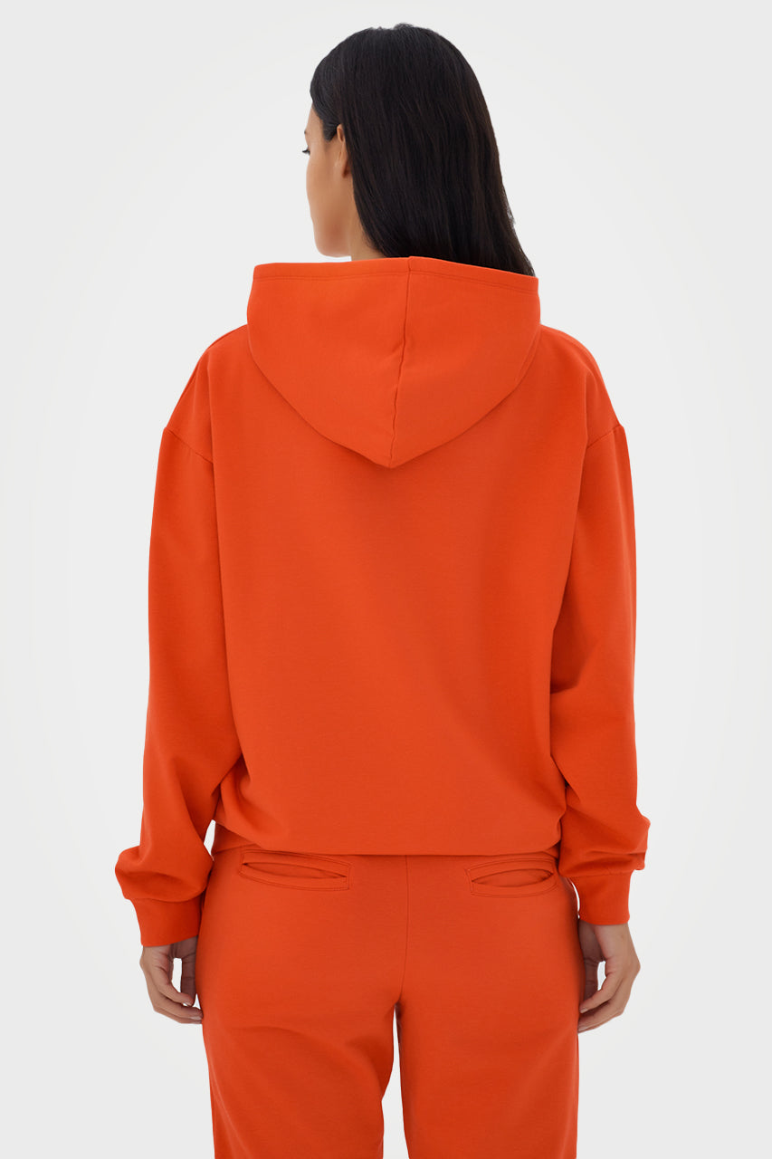 Sweat à capuche zippé oversize en bambou bio pour femme