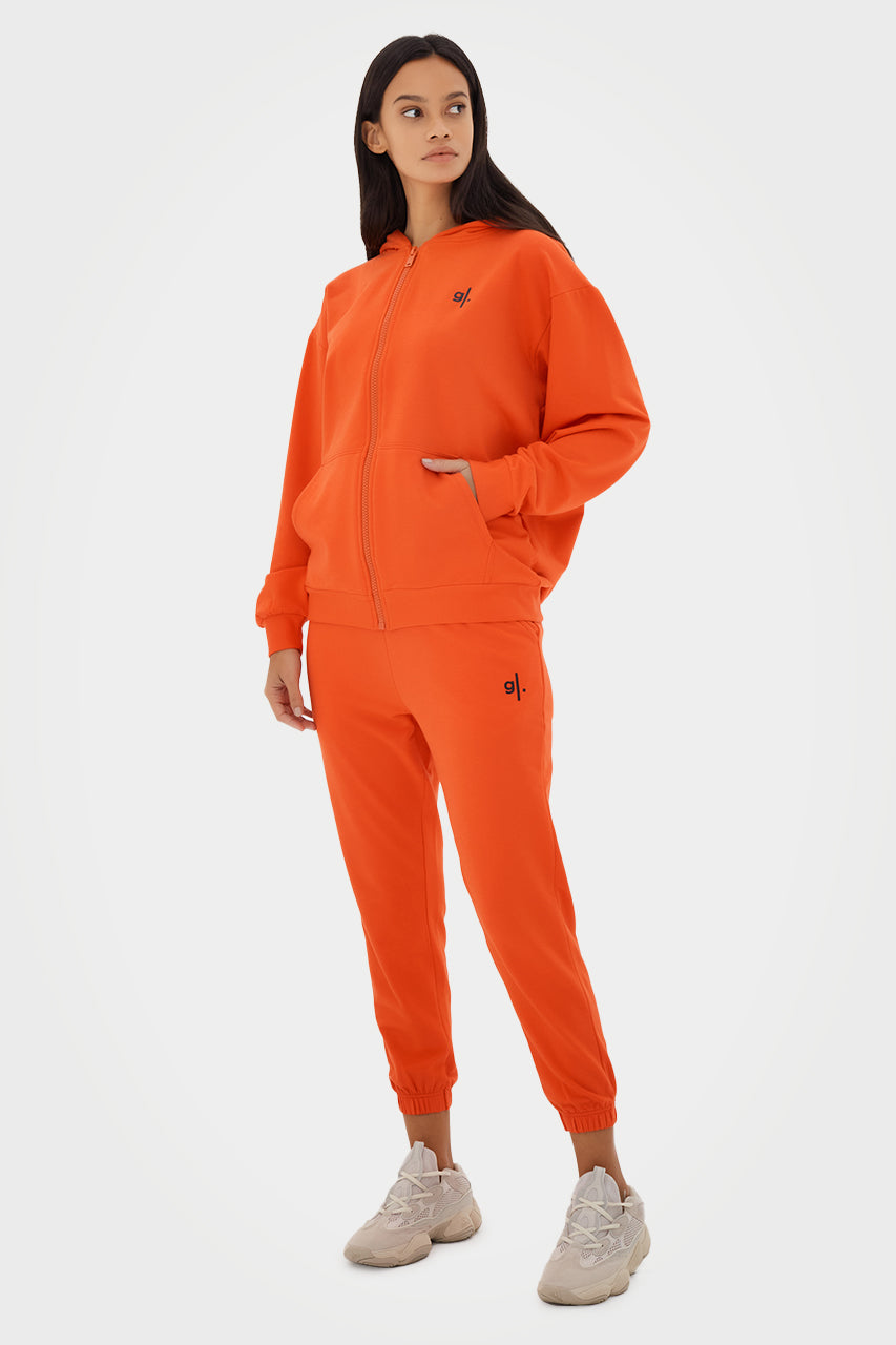 Sweat à capuche zippé oversize en bambou bio pour femme