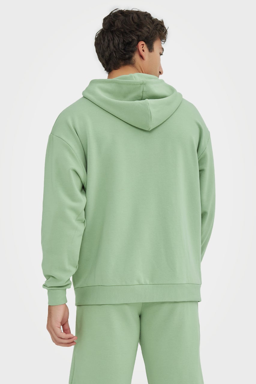 Sweat à capuche zippé oversize en bambou bio pour homme