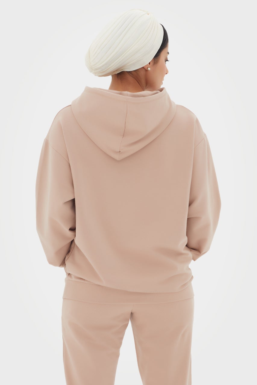 Sweat à capuche zippé oversize en bambou bio pour femme