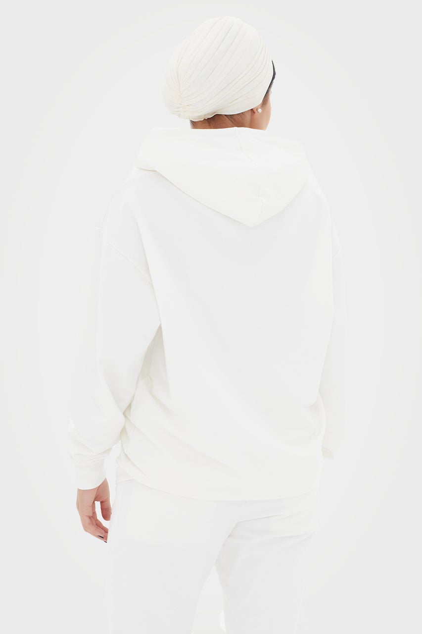 Sweat à capuche zippé oversize en bambou bio pour femme