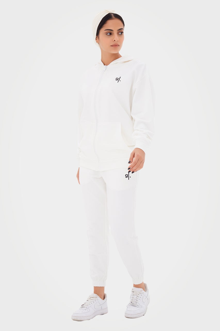 Sweat à capuche zippé oversize en bambou bio pour femme