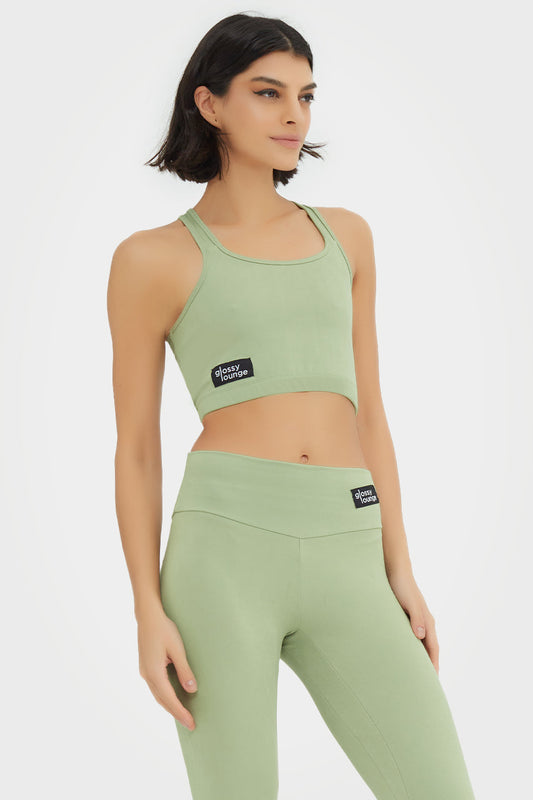 Soutien-gorge de sport durable pour femme, dos nageur, coupe longue