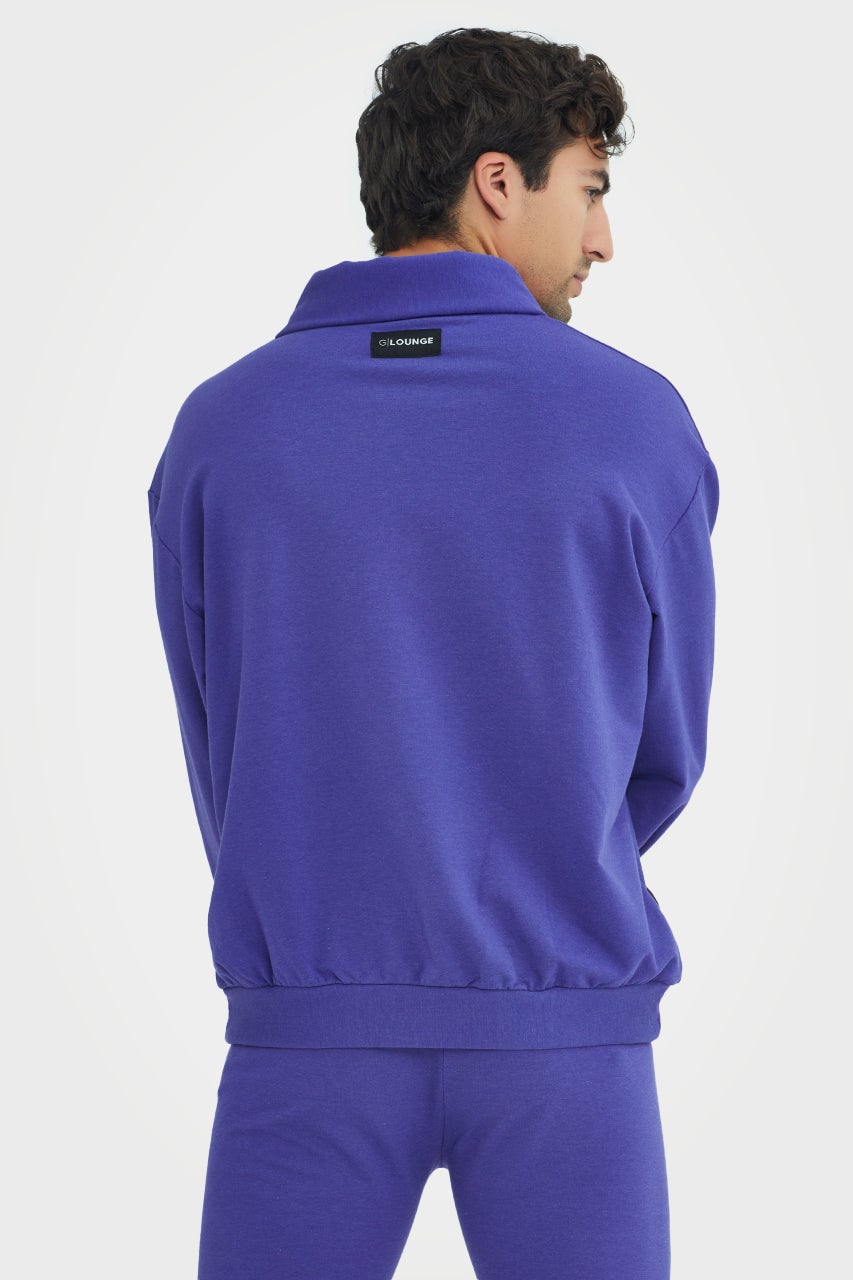 Pull en bambou bio pour homme, confortable, à demi-zip et coupe ajustée