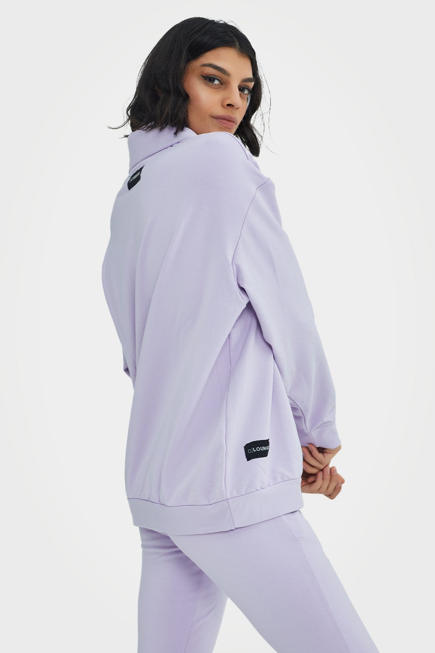 Pull en bambou bio pour femme, confortable, à demi-zip et coupe ajustée
