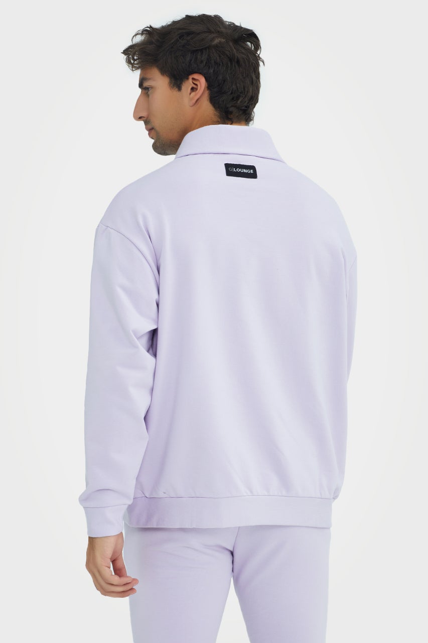 Pull en bambou bio pour homme, confortable, à demi-zip et coupe ajustée