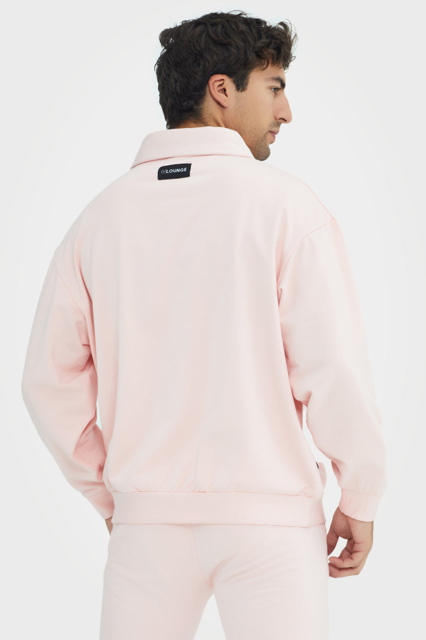 Pull en bambou bio pour homme, confortable, à demi-zip et coupe ajustée