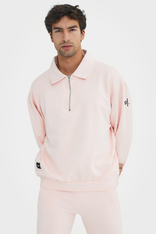 Pull en bambou bio pour homme, confortable, à demi-zip et coupe ajustée
