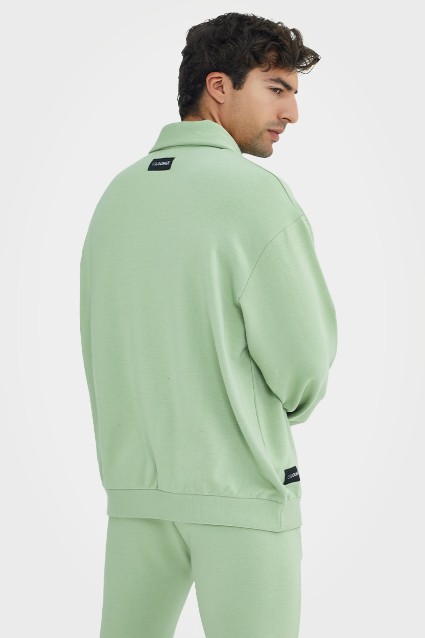 Pull en bambou bio pour homme, confortable, à demi-zip et coupe ajustée