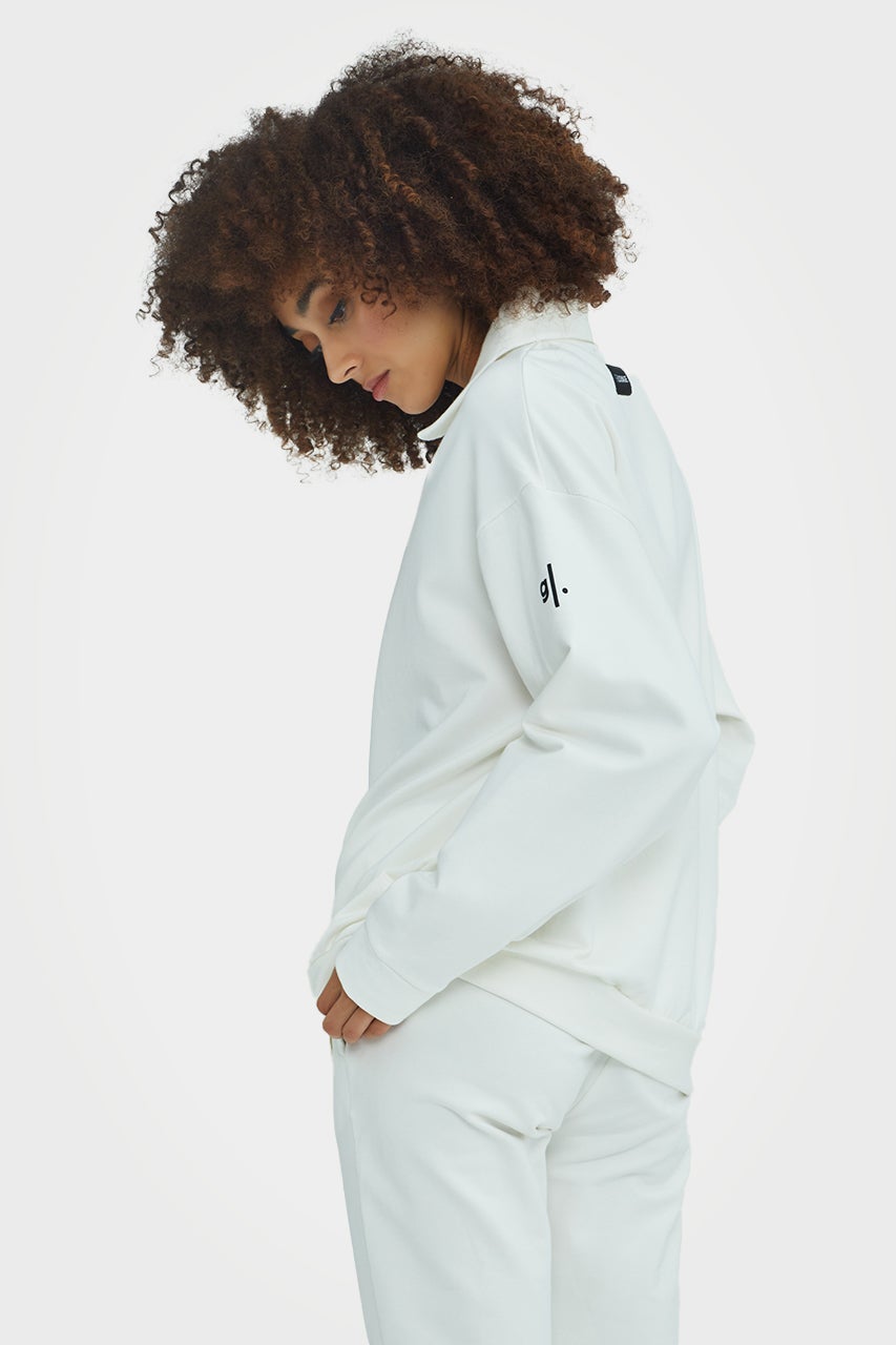 Pull en bambou bio pour femme, confortable, à demi-zip et coupe ajustée