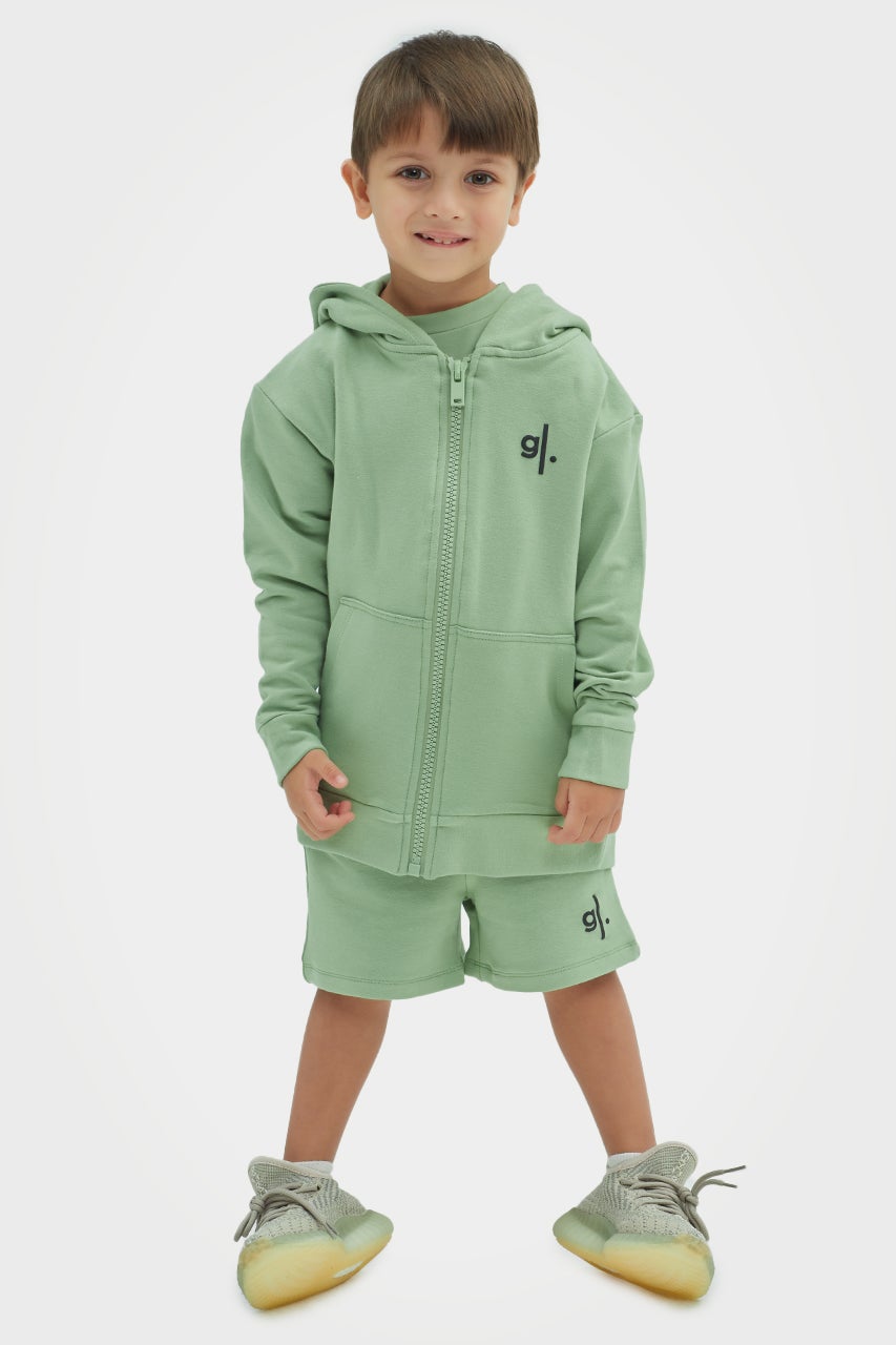 Sweat à capuche zippé confortable en bambou biologique pour garçons
