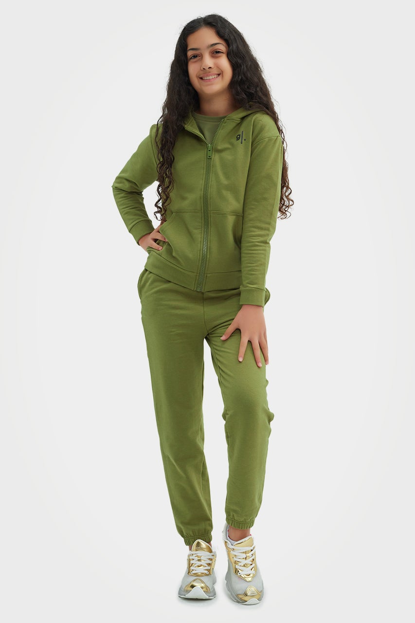 Sweat à capuche zippé en bambou bio pour filles