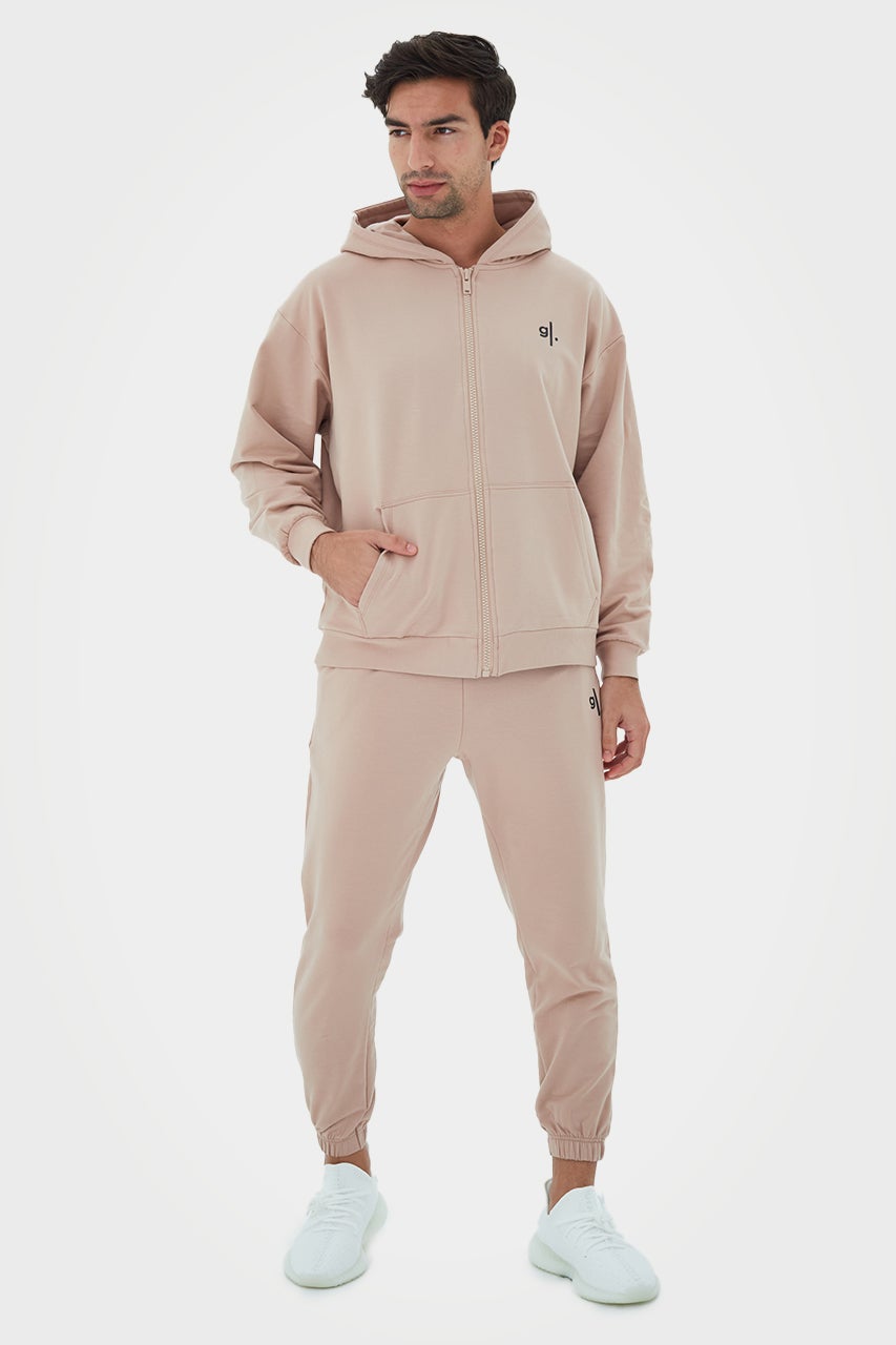 Sweat à capuche zippé oversize en bambou bio pour homme