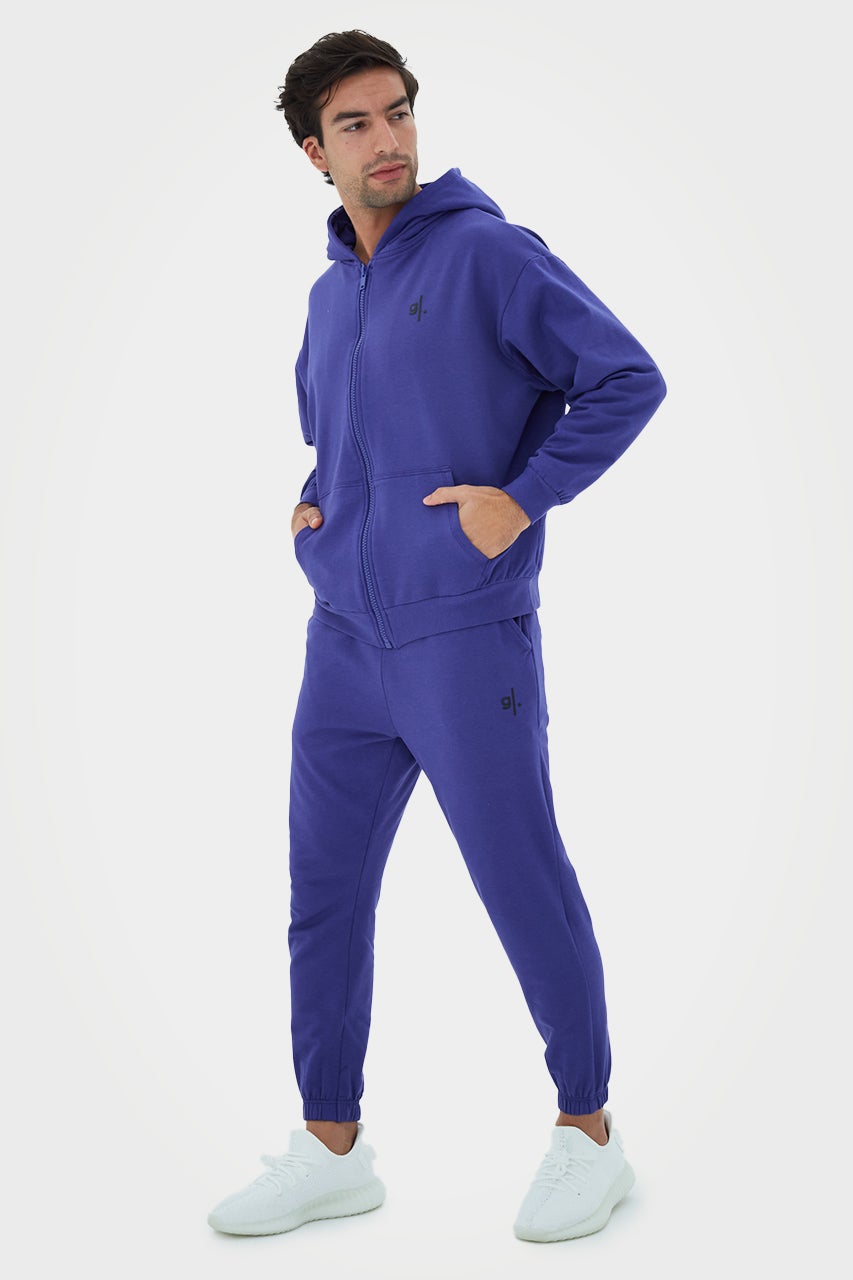 Sweat à capuche zippé oversize en bambou bio pour homme