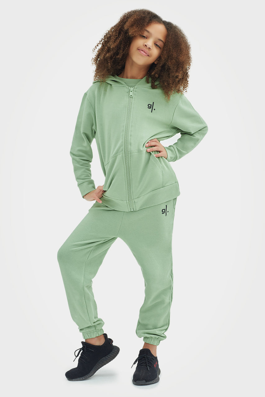 Sweat à capuche zippé en bambou bio pour filles