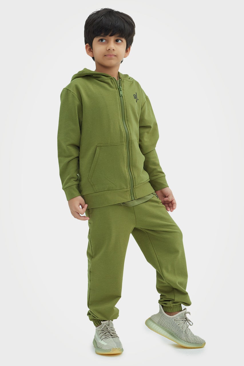 Sweat à capuche zippé confortable en bambou biologique pour garçons